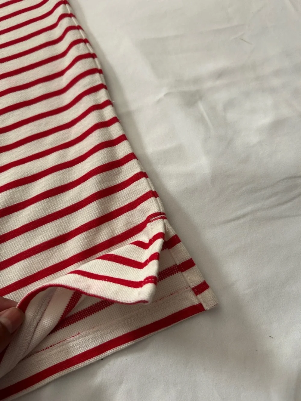 J Crew Cap Sleeve V Neck Mini Shirt Dress Tunic Candy Cane Red White Stripes XS